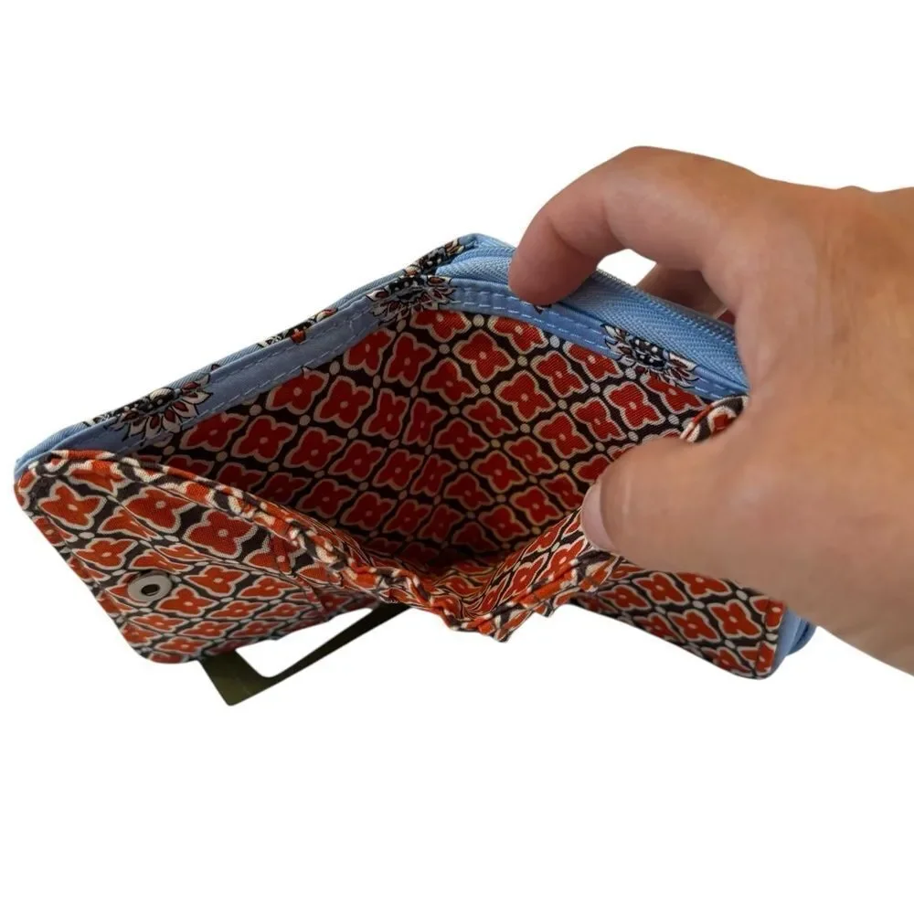 Vera Bradley Quilted Blue Wallet with Floral Design - Picture 5 of 6